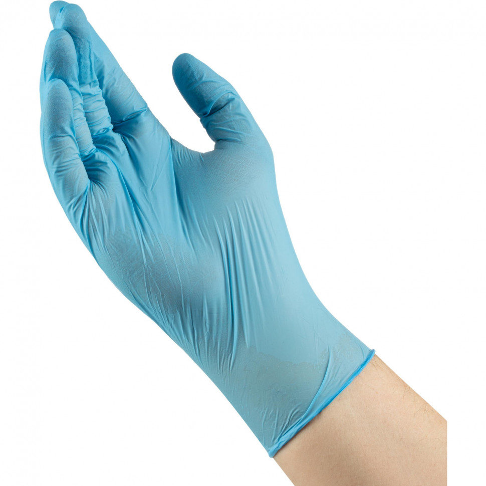 Перчатки нитрил., н/с, н/о, CP Basic (XL) голубые 3гр. 50 пар/уп