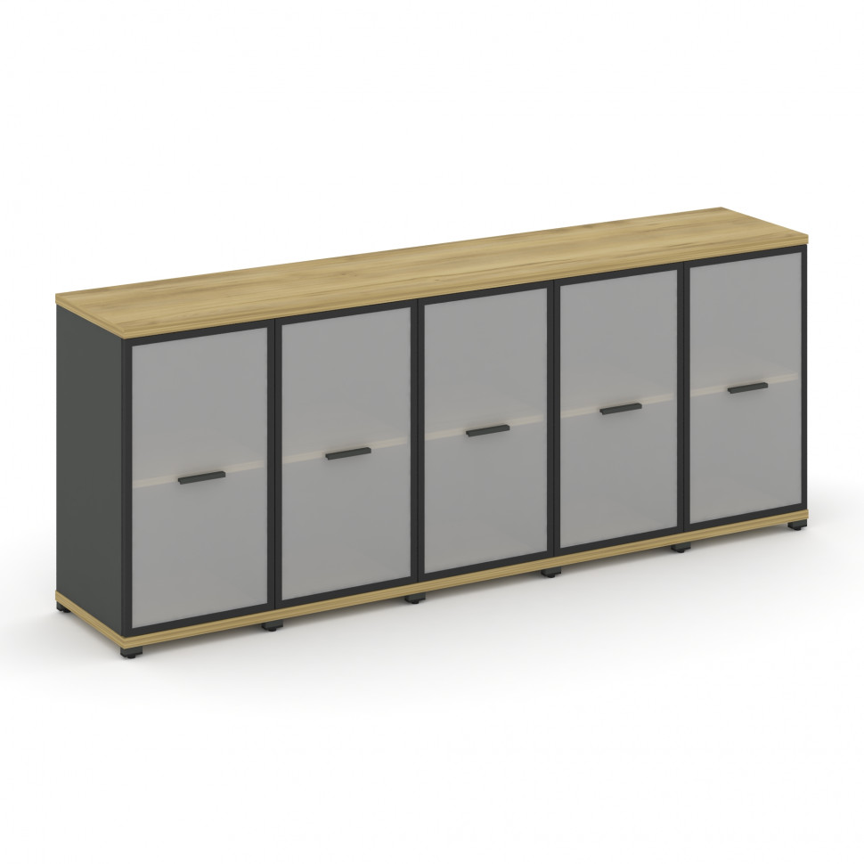 Concept Шкаф 5 узких секций, 2 ниши CN.STU-253 RMB A Дуб Винченцо/Антрацит/Металл Антрацит/Сатин 208