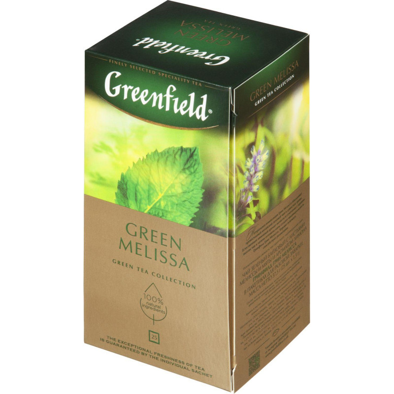 Чай Greenfield Green Melissa зеленый фольгир.25пак/уп 0435-10