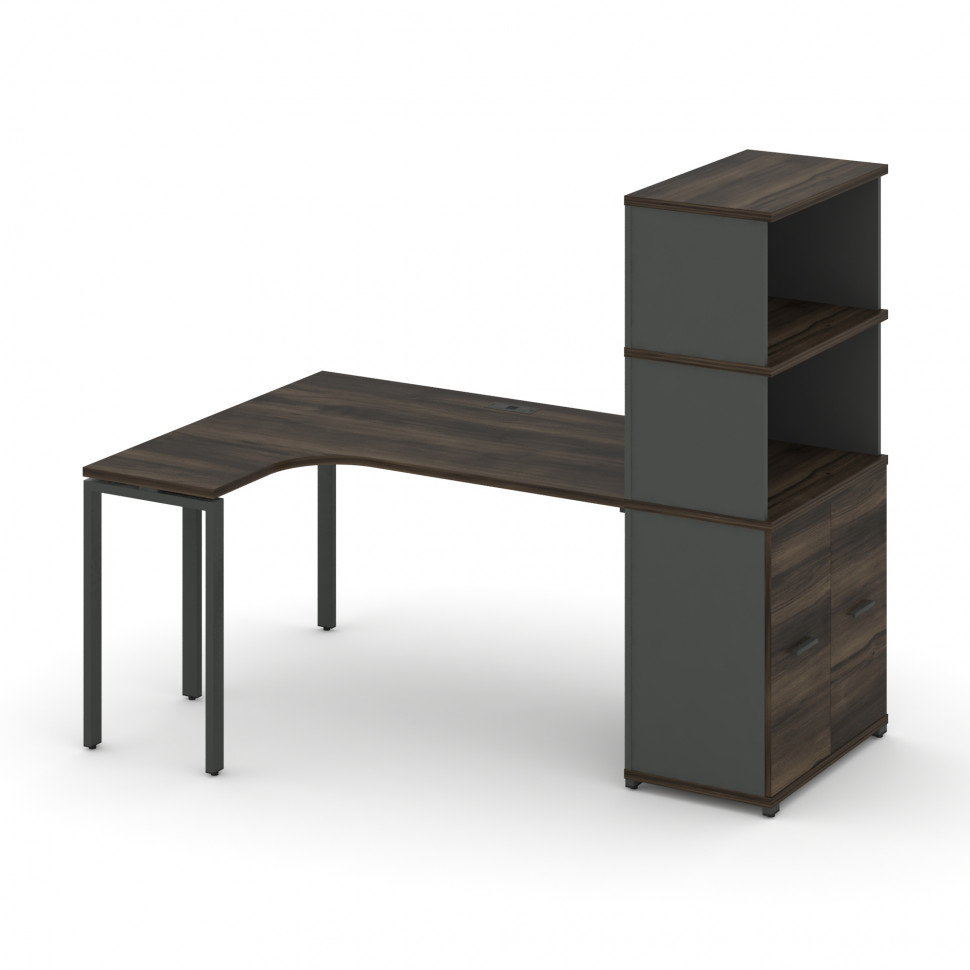 Concept Стол эргономичный с опорным распаш. шкафом с надставкой выс. CN.SA-215(L) A Дуб Мали/Антрац Concept Стол эргономичный с опорным распаш. шкафом с надставкой выс. CN.SA-215(L) A Дуб Мали/Антрац