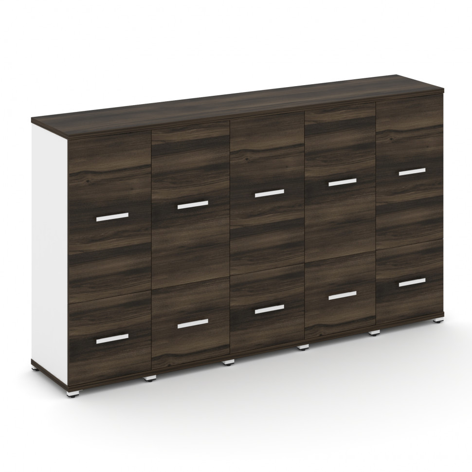 Concept Шкаф 5 узких секций, 3 ниши CN.STU-352 W Дуб Мали/Белый Бриллиант/Металл Белый 2084*420*1186