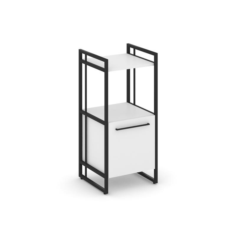 Rift Шкаф 2 ниши узкий RF.SU-22 (L) Белый Бриллиант/Металл Черный/Черный Ручки 420*396*924