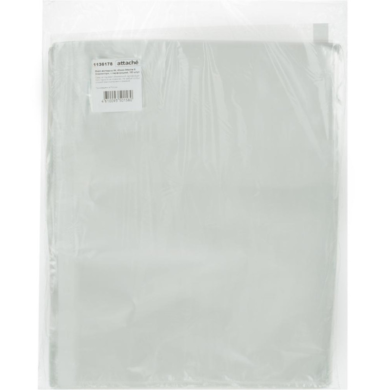 Файл-вкладыш А4 40мкм Attache  S Элементарис перфорацией,100 шт