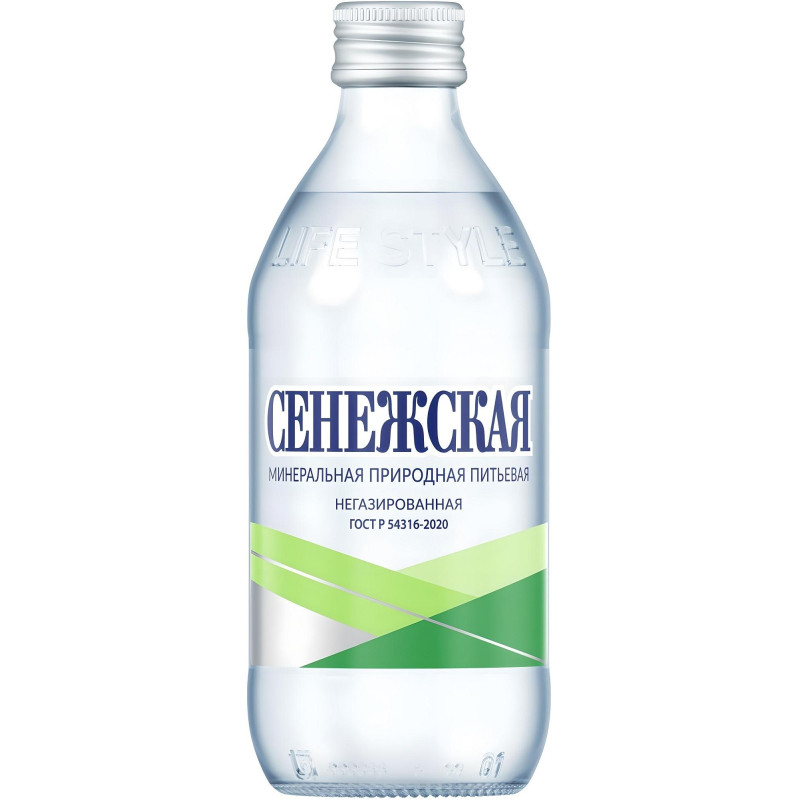 Вода минеральная Сенежская негазированная, стекло, 0,33 л