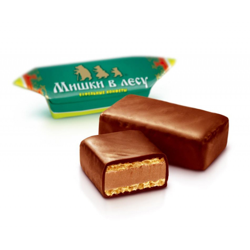 Конфеты шоколадные Мишки в лесу вафельные, 200г