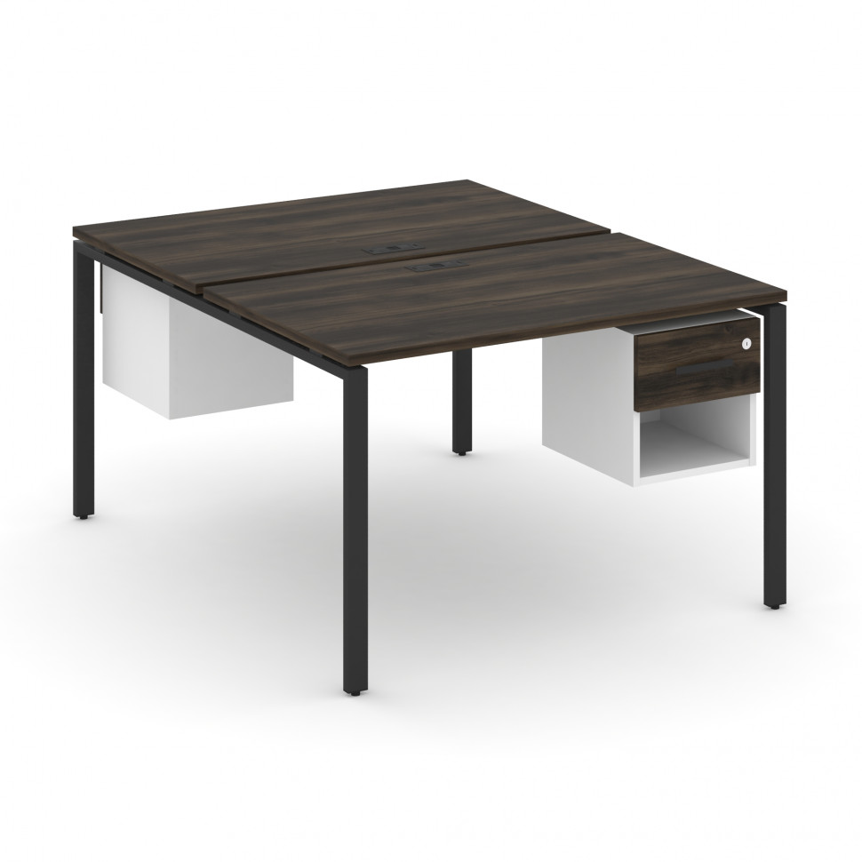 Concept Рабочая станция 2 сторонняя с подвесными тумбами на 2 места CN.DRS-118 B Дуб Мали/Белый Брил