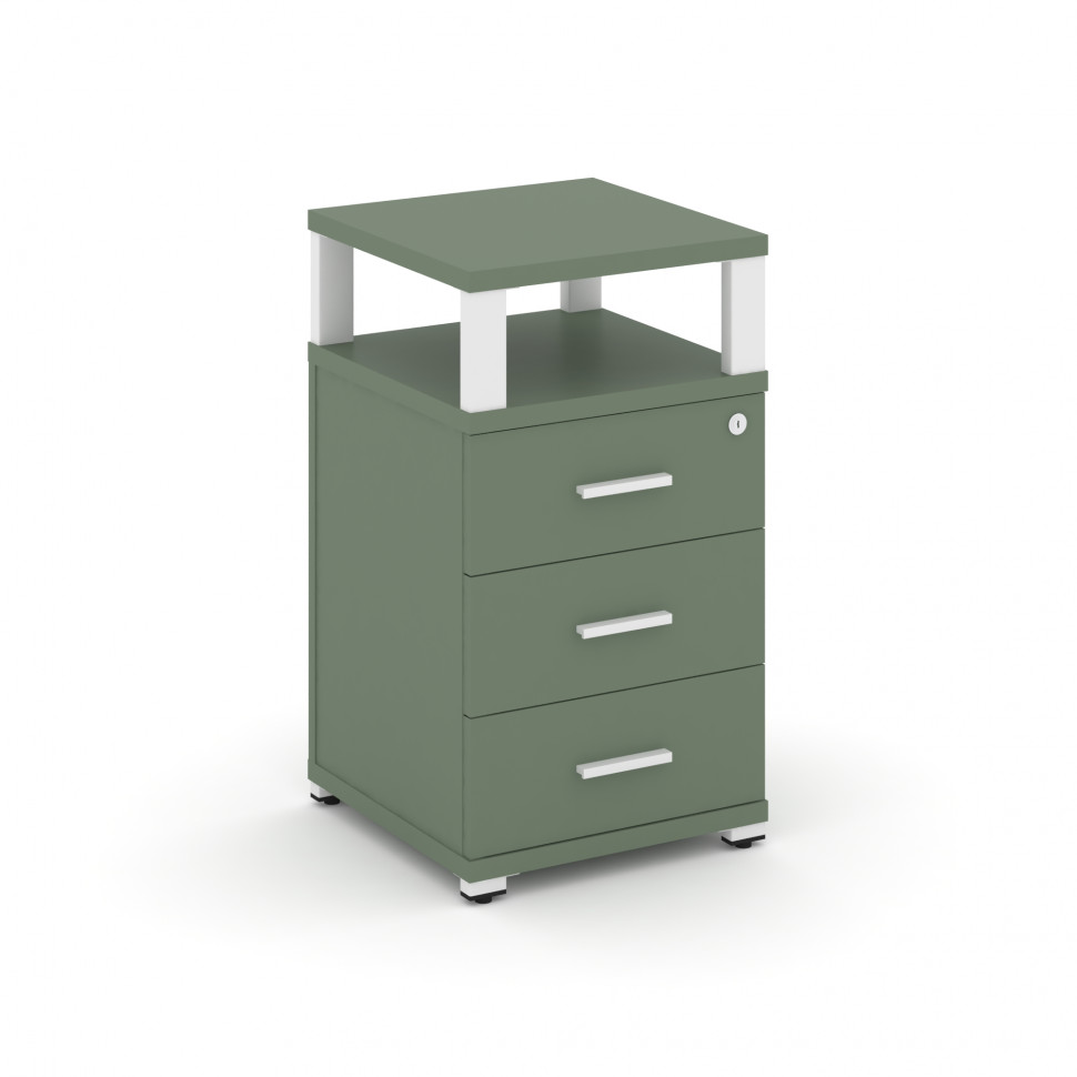 Concept Тумба приставная 3 ящ. с надставкой CN.TUP-003 W Кобо/Металл Белый 420*420*750 Concept Тумба приставная 3 ящ. с надставкой CN.TUP-003 W Кобо/Металл Белый 420*420*750