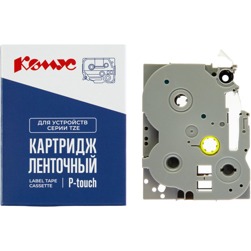 Картридж Комус TZE-221(Brother TZE-221 черный на белом ,9мм/8м)