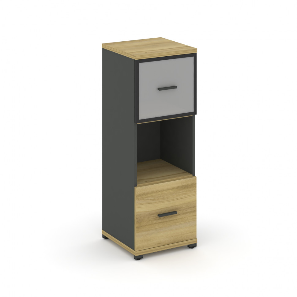 Concept Шкаф 1 узкая секция, 3 ниши CN.STU-315 RMB A Дуб Винченцо/Антрацит/Металл Антрацит/Сатин 420