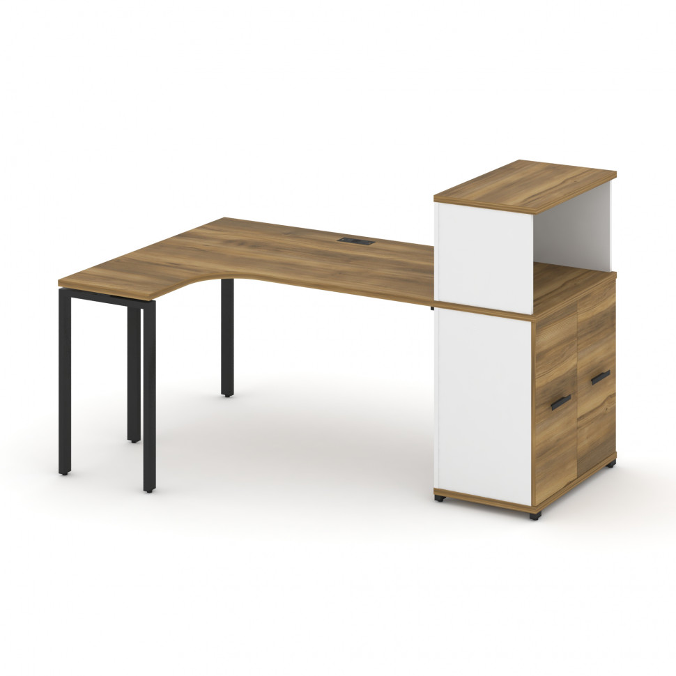 Concept Стол эргономичный с опорным распаш. шкафом с надставкой низ. CN.SA-213(L) B Сандал Янтарный Concept Стол эргономичный с опорным распаш. шкафом с надставкой низ. CN.SA-213(L) B Сандал Янтарный