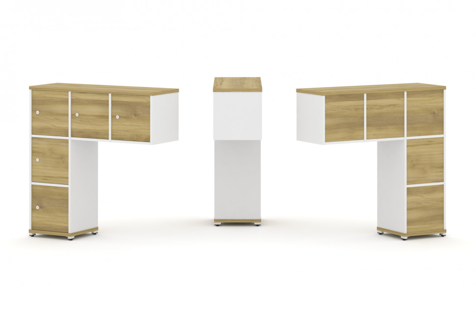 Concept Надставка низкая CN.ONN-007 Дуб Винченцо/Белый Бриллиант/Металл Белый 1099*365*1130