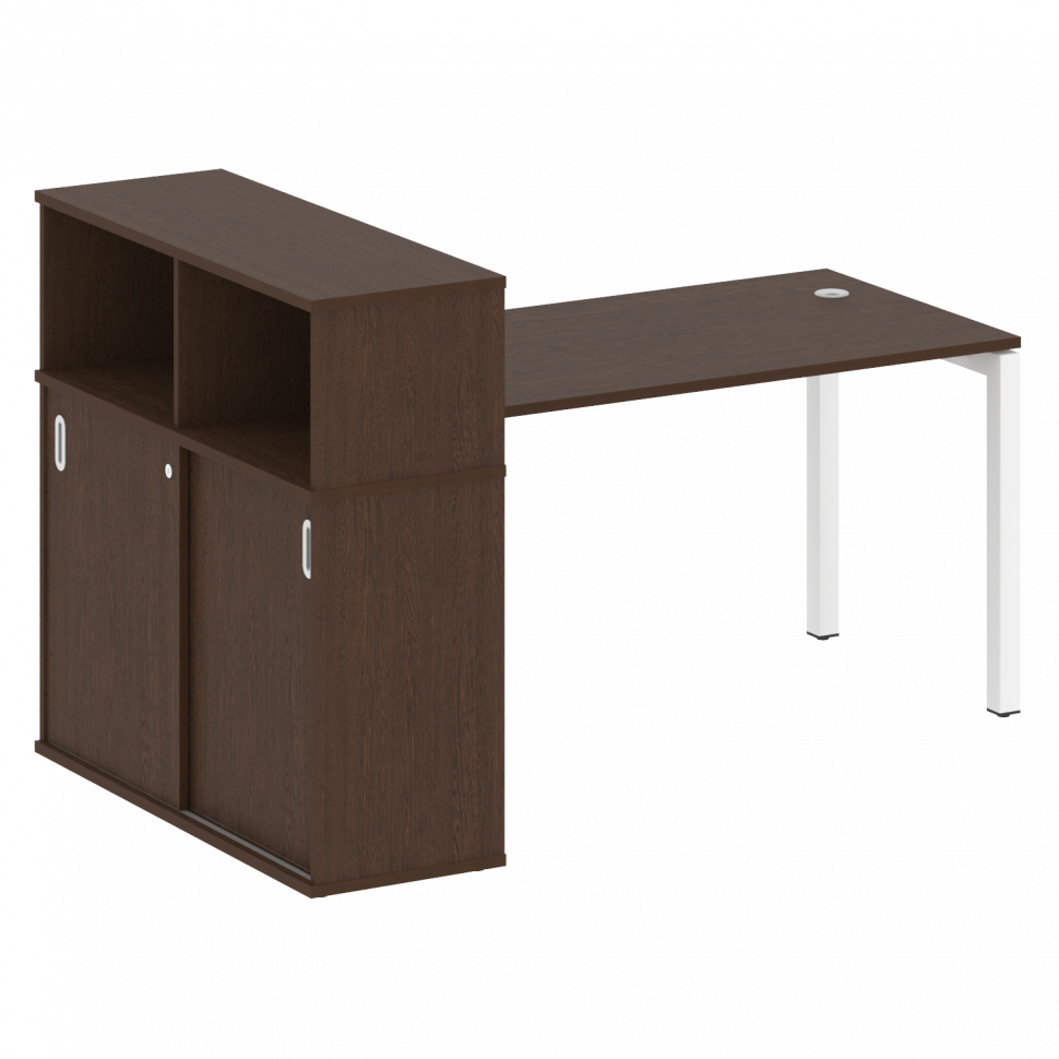 Metal System Quattro Стол письменный с шкафом-купе на П-образном м/к 50БП.РС-СШК-3.3 Т Венге Цаво/Ме Metal System Quattro Стол письменный с шкафом-купе на П-образном м/к 50БП.РС-СШК-3.3 Т Венге Цаво/Ме