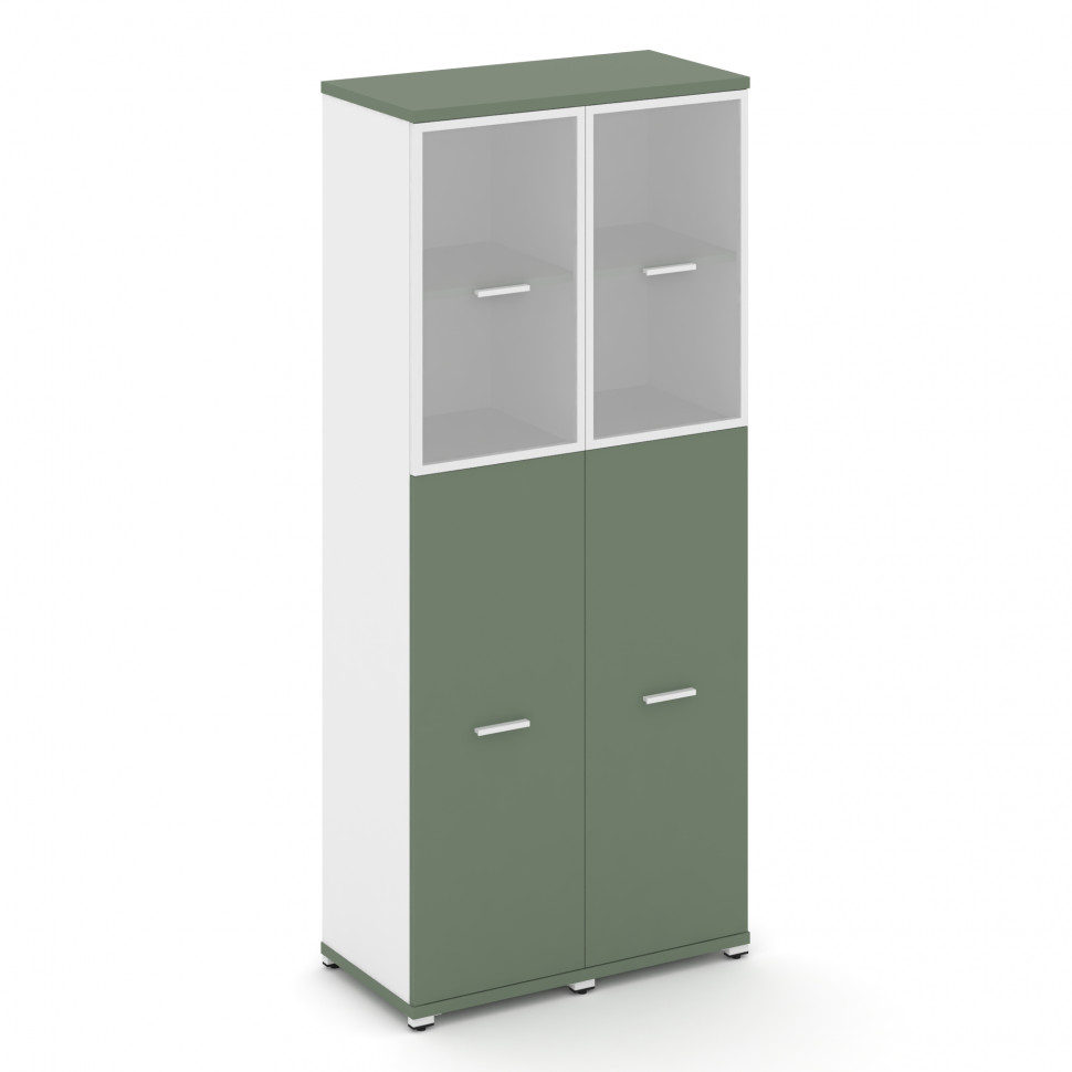 Concept Шкаф 2 узкие секции, 5 ниш CN.STU-525 RMW W Кобо/Белый Бриллиант/Металл Белый/Сатин 836*420*