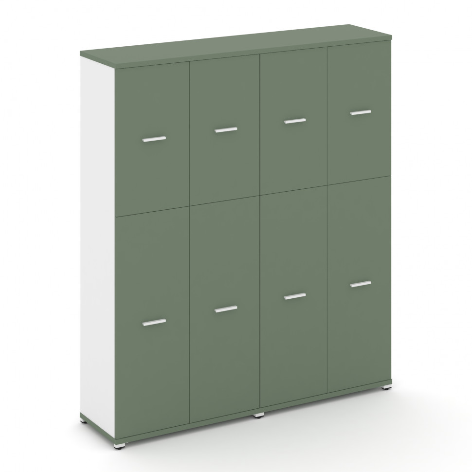 Concept Шкаф 2 широкие секции, 5 ниш CN.STS-525 W Кобо/Белый Бриллиант/Металл Белый 1668*420*1922