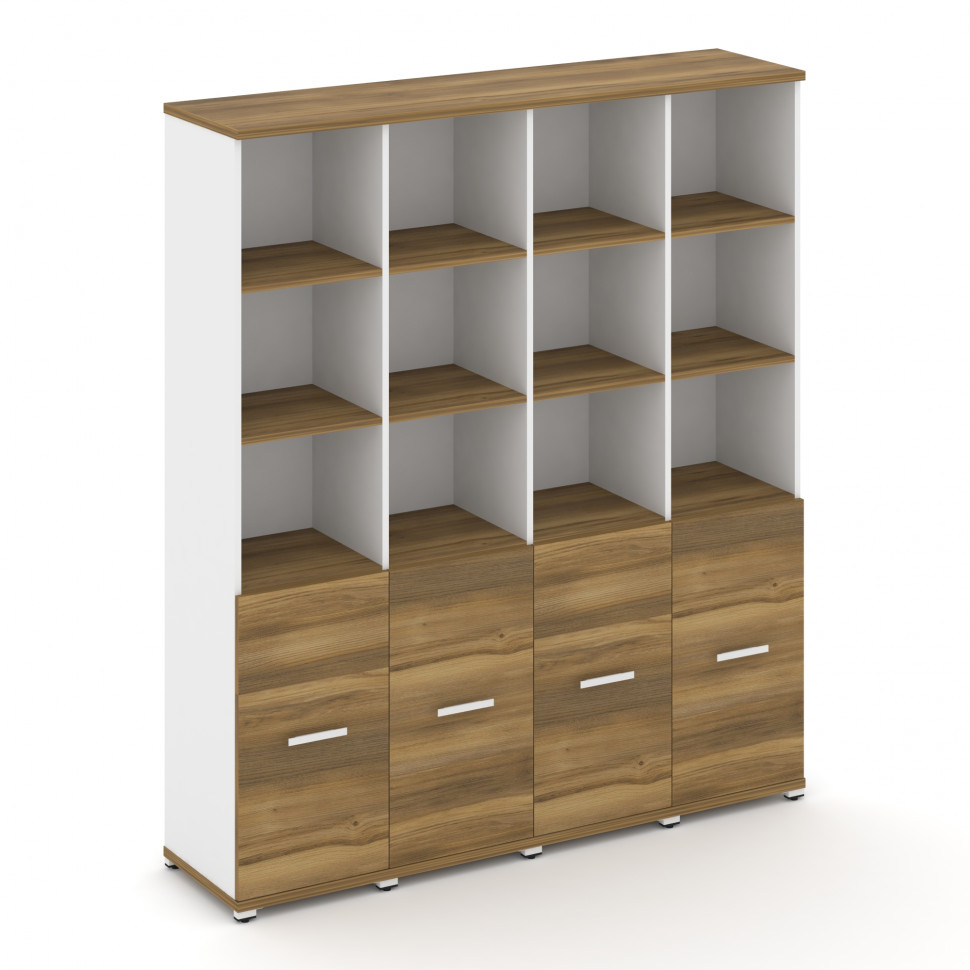 Concept Шкаф 4 узкие секции, 5 ниш CN.STU-541 W Сандал Янтарный/Белый Бриллиант/Металл Белый 1668*42