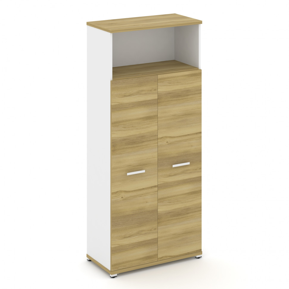 Concept Шкаф 1 широкая секция, 5 ниш CN.STS-516 W Дуб Винченцо/Белый Бриллиант/Металл Белый 836*420*