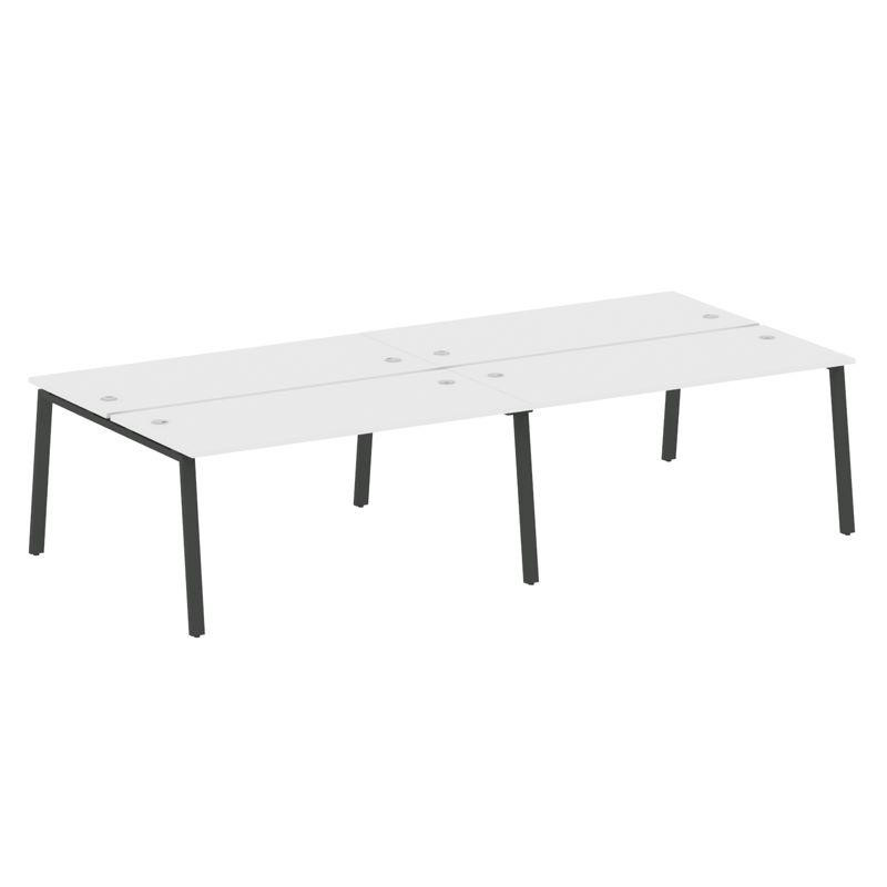 Metal System Рабочая станция на 4 места на А-образном м/к БА.СМ-4.4 Белый/Металл Антрацит 3200*1475*