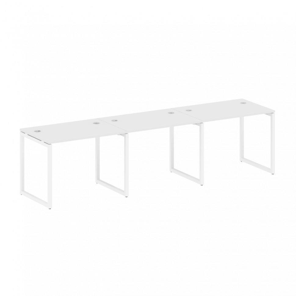Metal System Quattro Рабочая станция на 3 места на О-образном м/к 40БО.СМ-3.1 Белый/Металл Белый 300