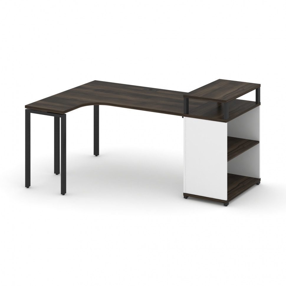 Concept Стол эргономичный с опорным стеллажом с верх. горизонтом CN.SA-203(L) Дуб Мали/Белый Бриллиа