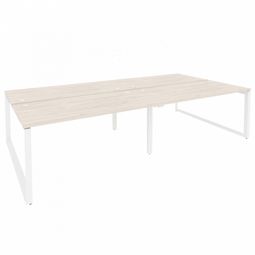 Onix Рабочая станция на О-образном м/к O.MO-D.RS-4.4.8 Денвер Светлый/Металл Белый 3160*1635*750