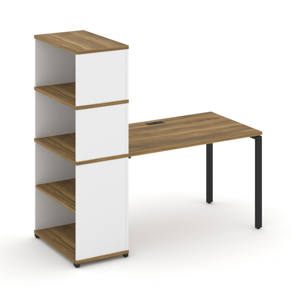 Concept Стол рабочий с опорным стеллажом с надставкой выс. CN.SP-214 Сандал Янтарный/Белый Бриллиант