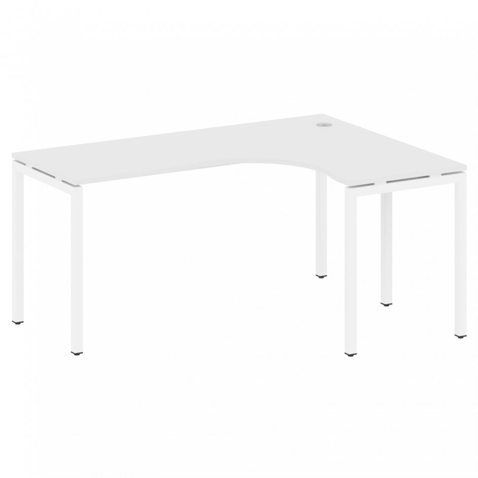 Metal System Quattro Стол криволинейный правый на П-образном м/к 40БП.СА-4 (R) Белый/Металл Белый 16