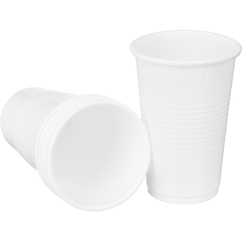 Стакан одноразовый 200мл белый, ПП, А25, 2000шт/кор