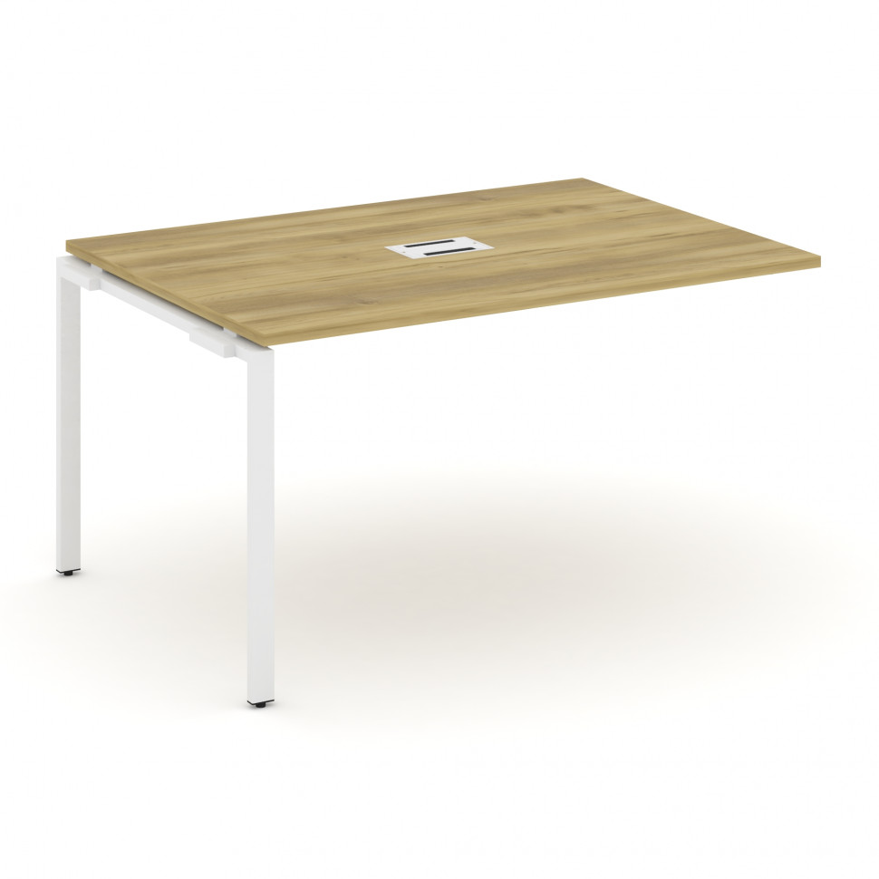 Concept Проходной наборный элемент переговорного стола CN.NPRG-013 Дуб Винченцо/Металл Белый 1380*98