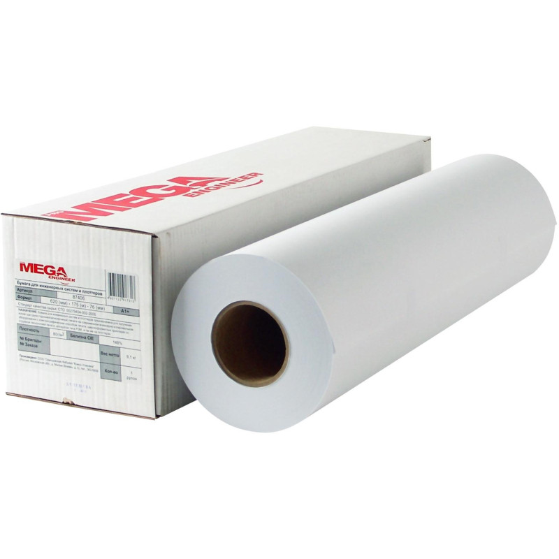 Бумага широкоформатная InkJet 80г 620ммх175м 76мм