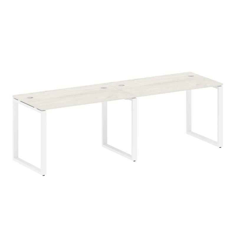 Metal System Рабочая станция на 2 места на О-образном м/к БО.СМ-2.2 Дуб Наварра/Металл Белый 2400*72