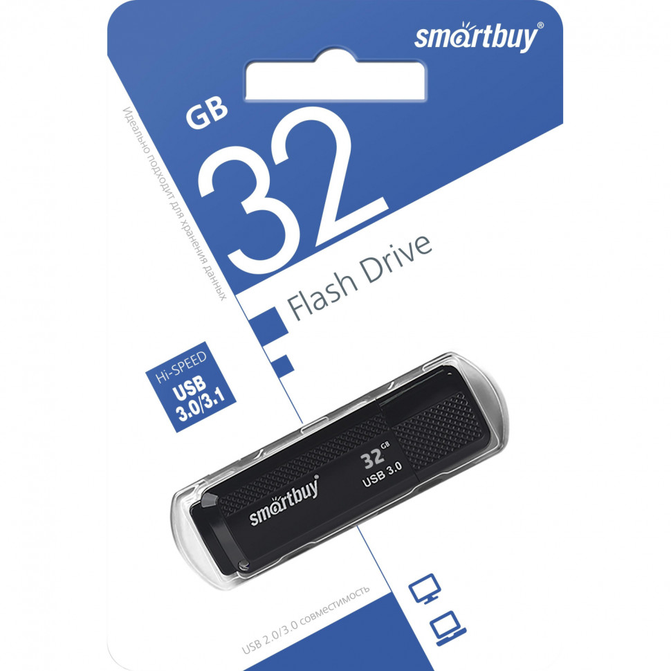 Флеш-память Smartbuy 32GB Dock Black 3.0(SB32GBDK-K3)