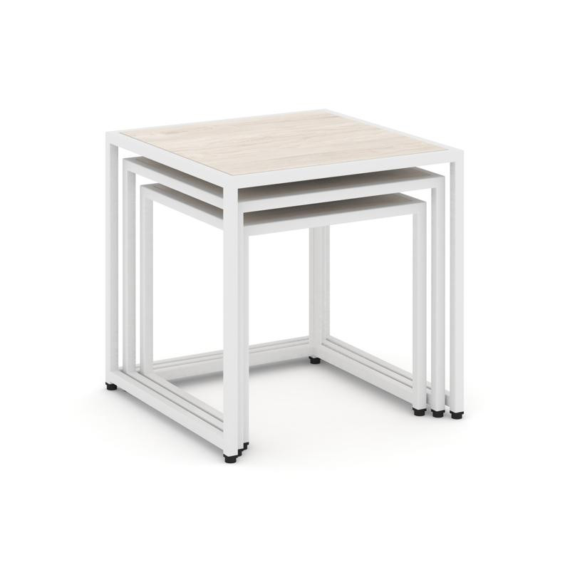 Loft Стол журнальный VR.L-SJK-50 Денвер Светлый/Металл Белый 500*500*500 Loft Стол журнальный VR.L-SJK-50 Денвер Светлый/Металл Белый 500*500*500