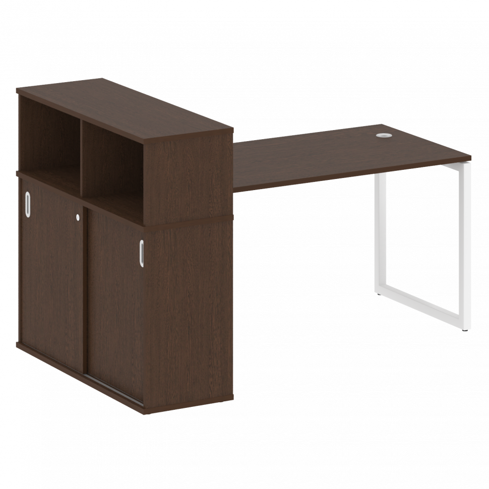 Metal System Quattro Стол письменный с шкафом-купе на О-образном м/к 40БО.РС-СШК-3.3 Т Венге Цаво/Ме Metal System Quattro Стол письменный с шкафом-купе на О-образном м/к 40БО.РС-СШК-3.3 Т Венге Цаво/Ме