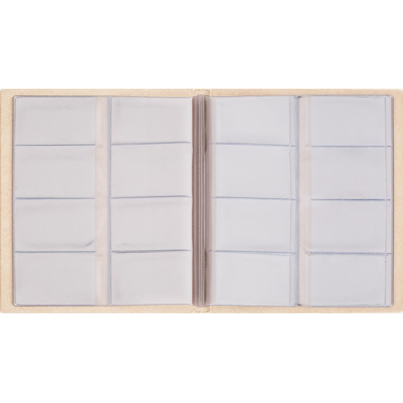 Визитница настольная на 256 визиток Комус,ПВХ, бежевый ,2376-115