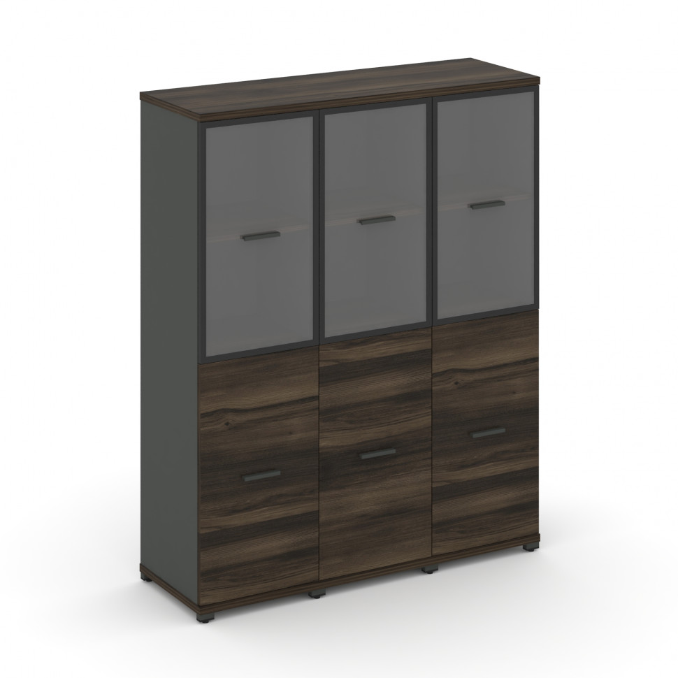 Concept Шкаф 3 узкие секции, 4 ниши CN.STU-432 RPB A Дуб Мали/Антрацит/Металл Антрацит/Прозрачный 12
