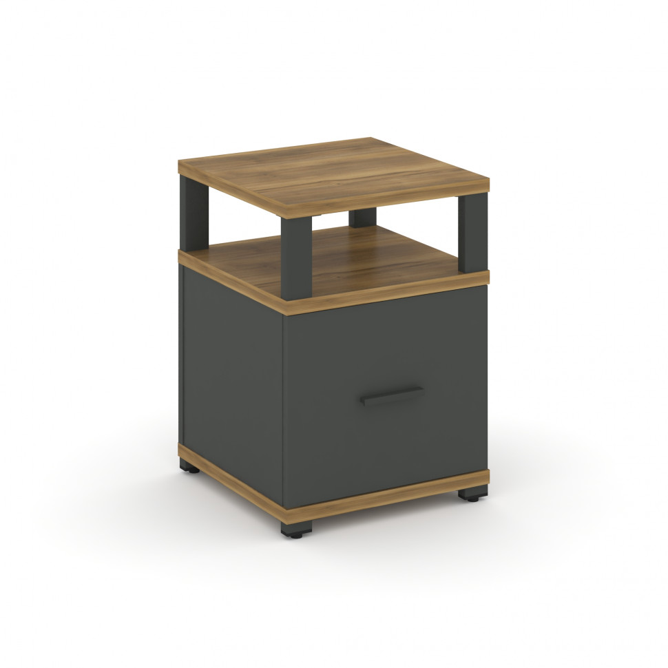 Concept Тумба приставная 1 распаш. фасад с надставкой CN.TUP-005 A Сандал Янтарный/Антрацит/Металл А