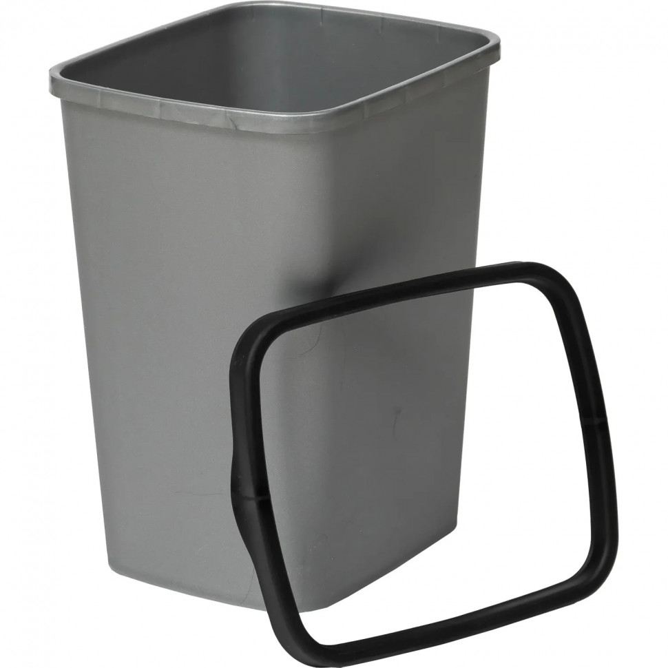 Ведро мусорное пластик с фиксатором Tandem 20л (сер.металлик/черный)_842258