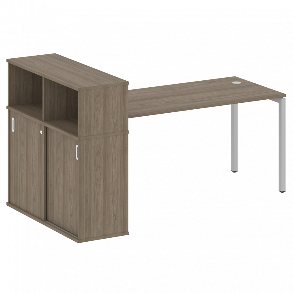 Metal System Quattro Стол письменный с шкафом-купе на П-образном м/к 40БП.РС-СШК-3.4 Т Вяз Благородн Metal System Quattro Стол письменный с шкафом-купе на П-образном м/к 40БП.РС-СШК-3.4 Т Вяз Благородн
