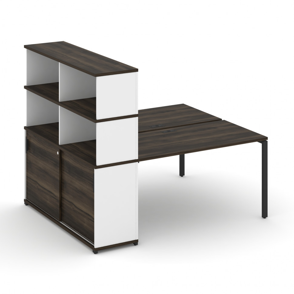 Concept Рабочая станция с опорным шкафом-купе с надставкой выс. CN.DRS-243 B Дуб Мали/Белый Бриллиан