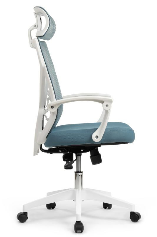 Кресло Оливер RCH W-203AC Белый пластик/Синий