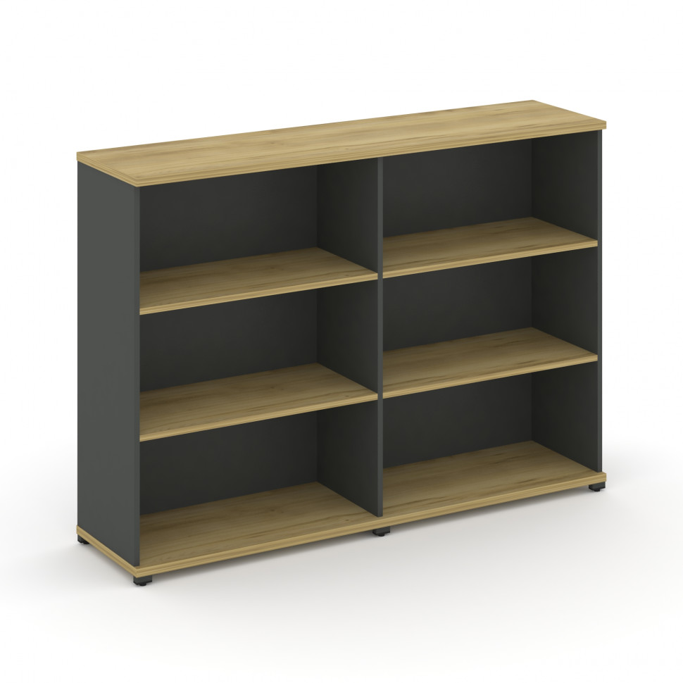 Concept Стеллаж 2 широкие секции, 3 ниши CN.STS-320 Дуб Винченцо/Антрацит/Металл Антрацит 1668*420*1