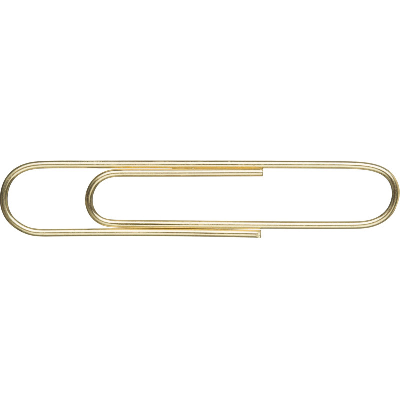 Скрепки Attache омедненные, 50 мм,негофрированные, золотистые, 50 шт/уп