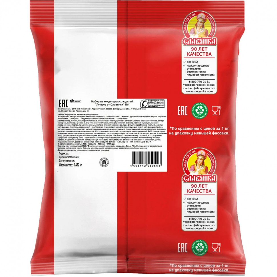 Набор конфет Лучшее от Славянки № 1 452г