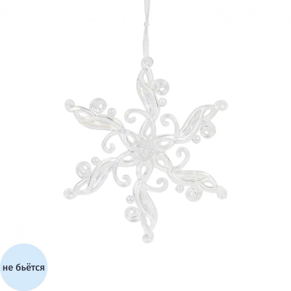 Игрушка Украшение НГ подвесное Снежинка полипропилен 1,5x12x12см арт.89130
