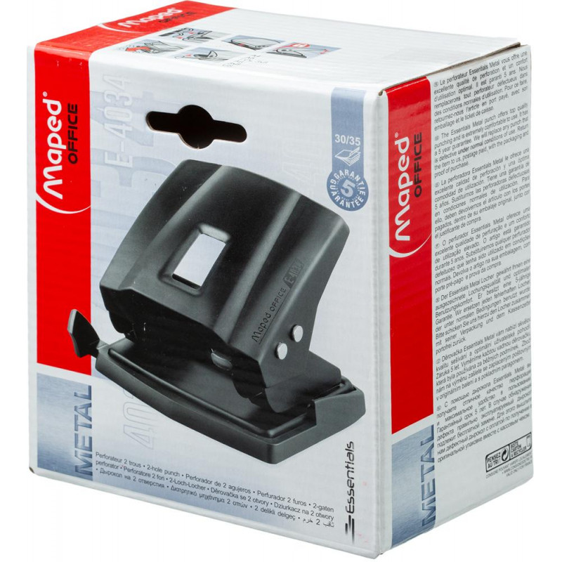 Дырокол Maped ESSENTIALS METAL до 30-35 листов,металл,черный,403411
