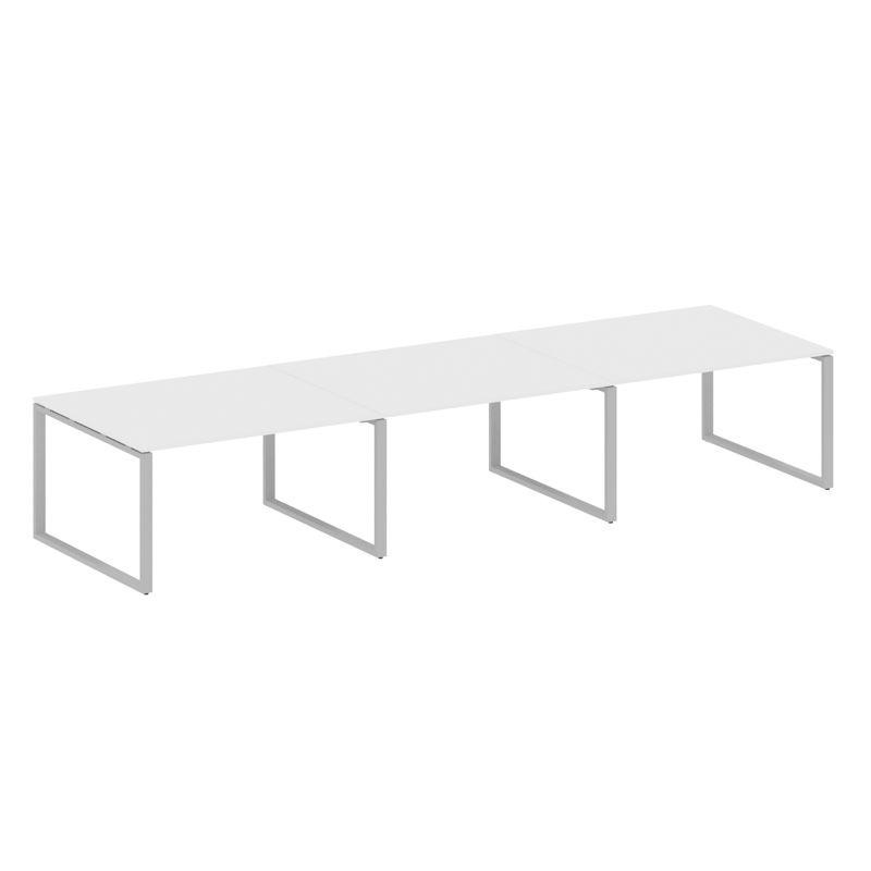 Metal System Переговорный стол (3 столешницы) на О-оразном м/к БО.ПРГ-3.3 Белый/Металл Серый 4200*12