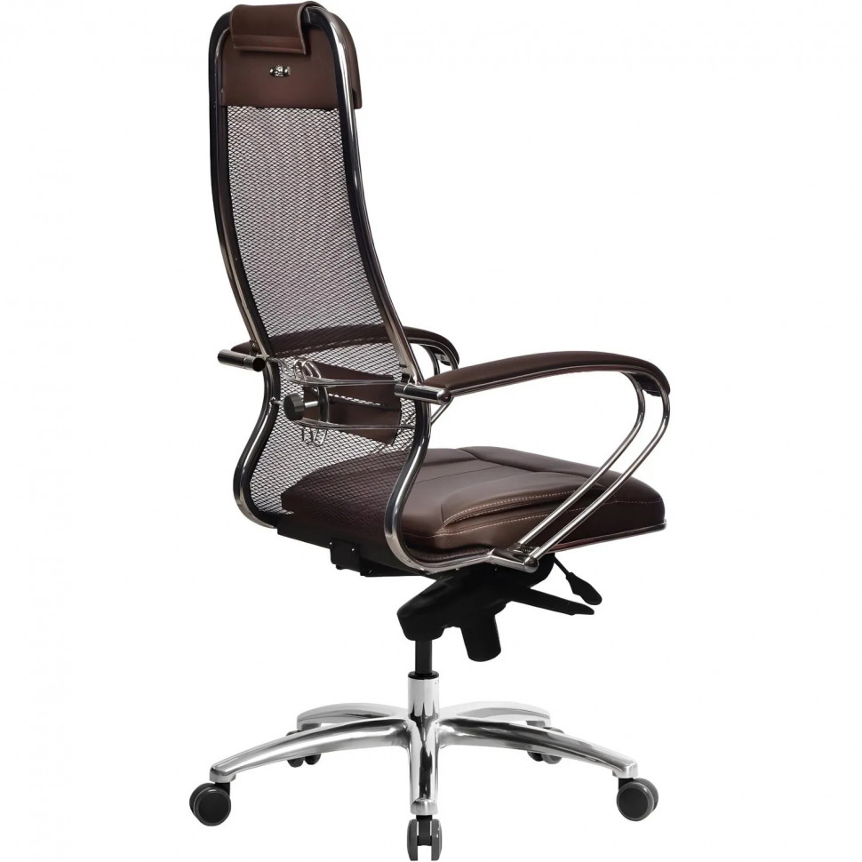 Кресло MT_Samurai SL-1.04 MPES, арм.сетка/кожа темно-коричневый (312421712)