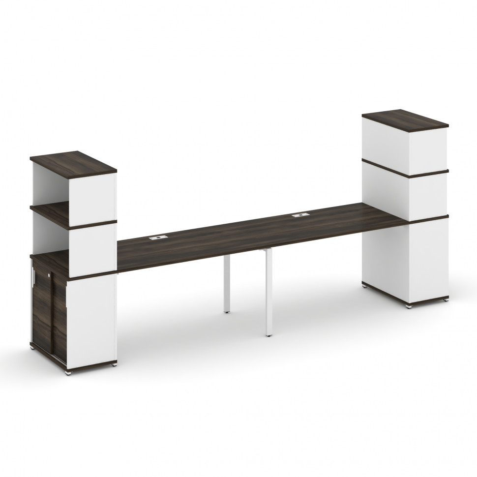 Concept Рабочая станция с опорными шкафом-купе с надставкой выс. CN.ORS-243 W Дуб Мали/Белый Бриллиа Concept Рабочая станция с опорными шкафом-купе с надставкой выс. CN.ORS-243 W Дуб Мали/Белый Бриллиа