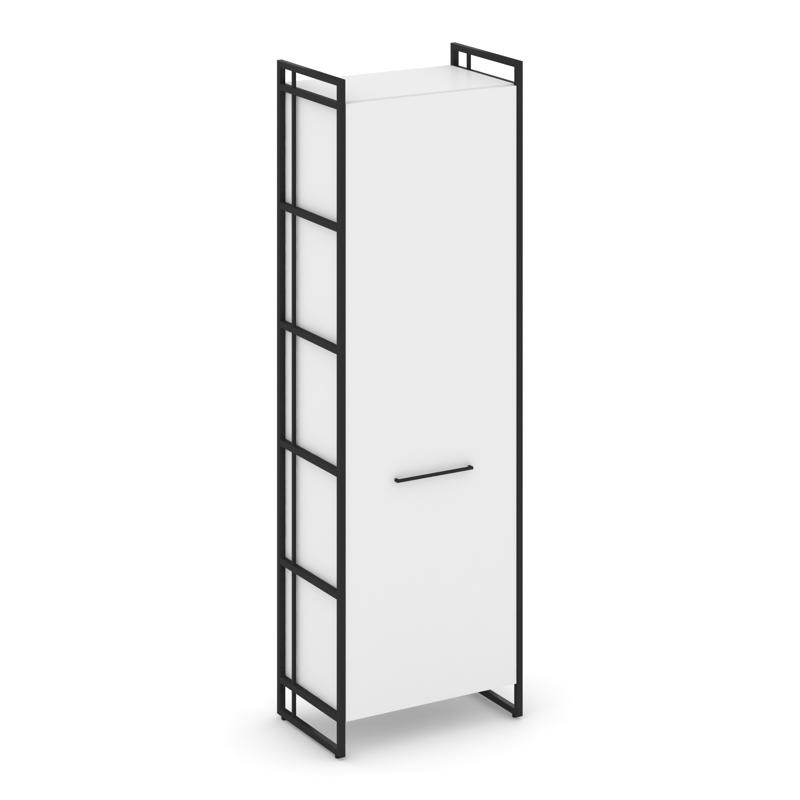 Rift Гардероб RF.GB-51 (R) Белый Бриллиант/Металл Черный/Черный Ручки 640*396*2010