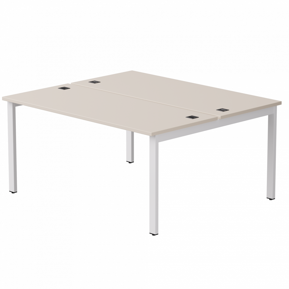 Бенч-система на 2 места Everprof EVO (ЭВО) на металлокаркасе 1580х670(1370)x755 Кашемир/Белый